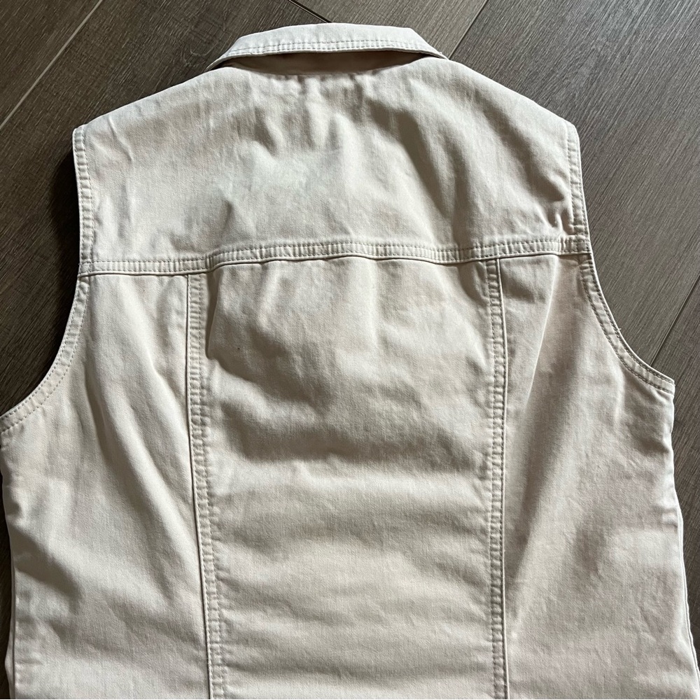 The Territory Ahead‎ Denim Sleeveless Dress Size 6 Beige Button Up Cotton Rugged - Picture 8 of 10